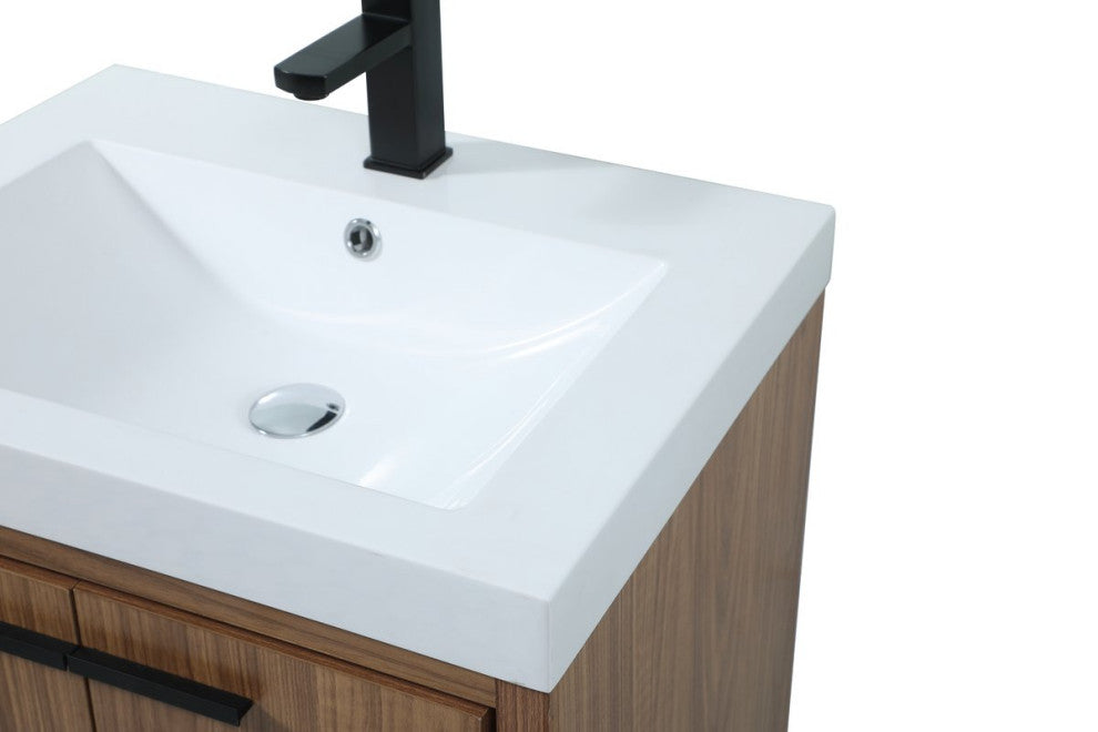 Walker Walnut Brown-Light Bathroom Vanity, Walnut Brown, 24"