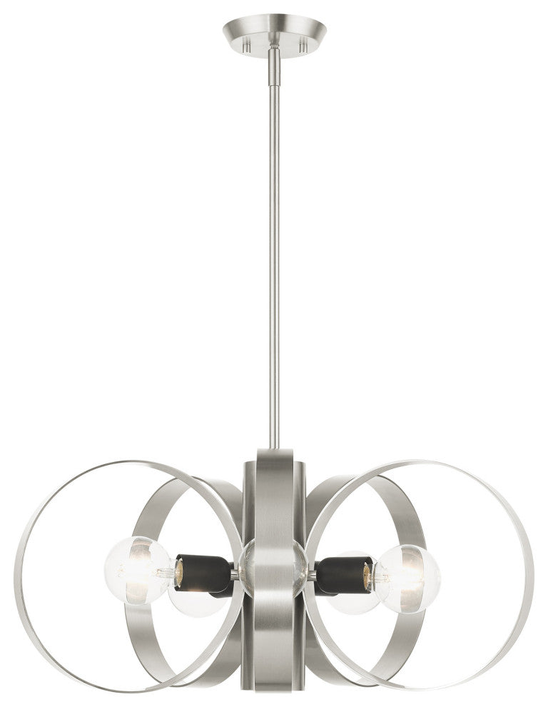 Brushed Nickel Industrial, Modern, Nostalgic, Rustic, Loft Chandelier