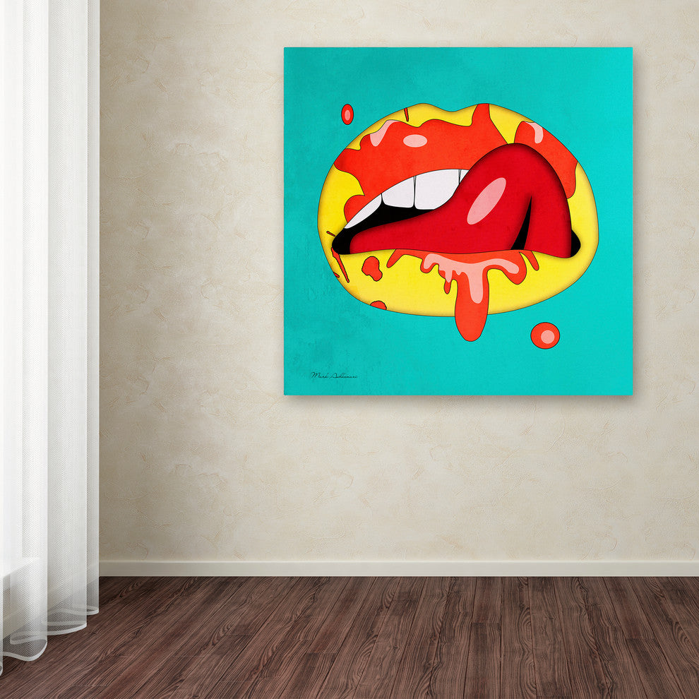 Mark Ashkenazi 'Lips' Canvas Art, 24"x24"