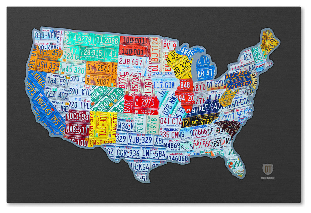 "Massive USA License Plate Map" Canvas Art by Design Turnpike