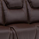 Seatcraft Vienna Leather Home Theater Seating Power Recline Sofa, Brown