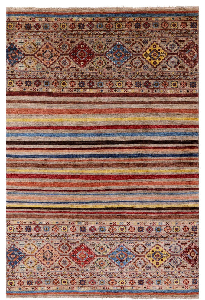 5' 7" X 8' 6" Super Kazak Khorjin Hand-Knotted Rug Q7438