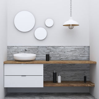 Grey Flagstone 3D Wall Panels, Set of 10, Covers 56.1 Sq Ft