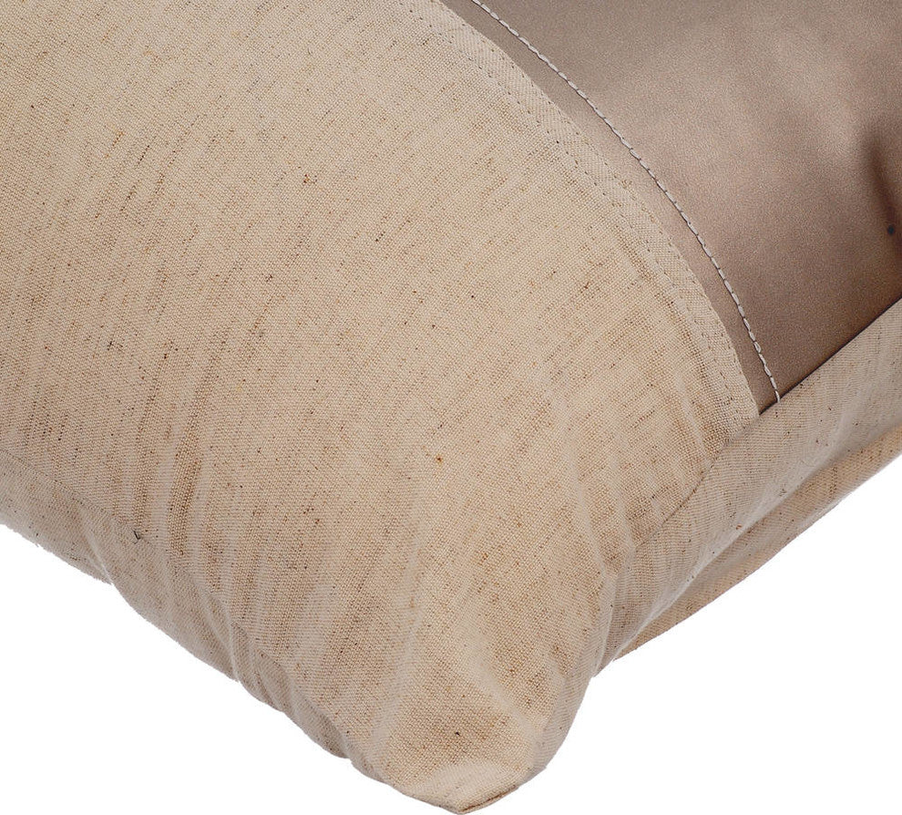 Gold Decorative Pillow Covers 14"x14" Faux Leather, Better Half Antique Gold