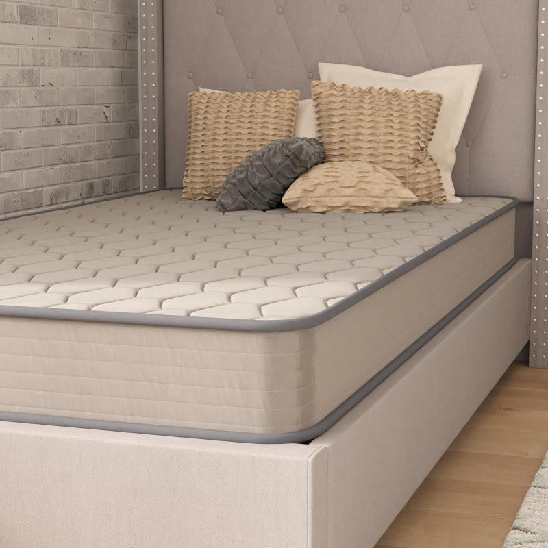 Capri Comfortable Sleep CertiPUR-US Certified Spring Mattress, Mattress in a Box, Gray, Twin Extra Long