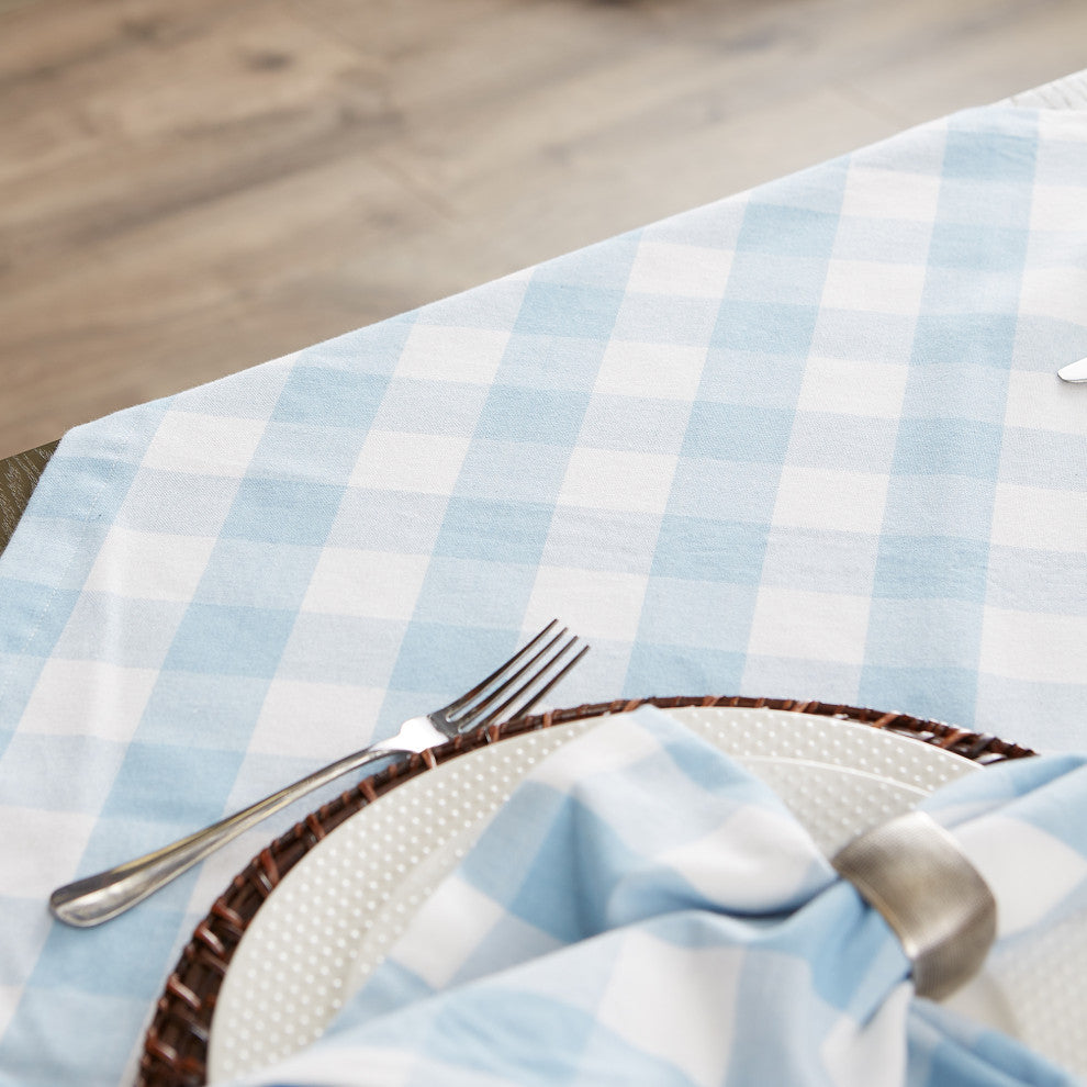 Light Blue Buffalo Check Tablecloth 52X52