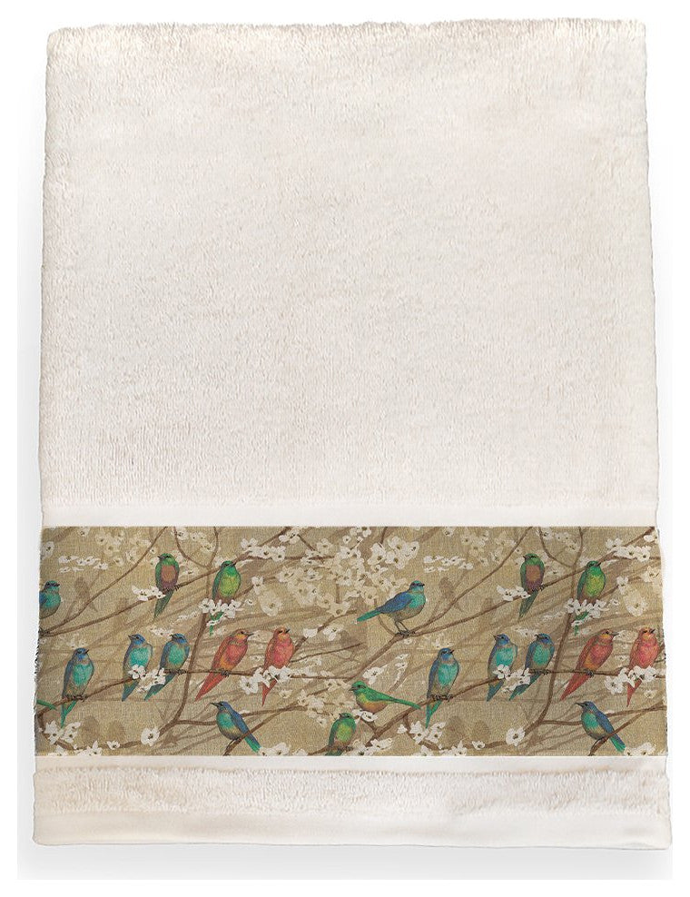 Birds and Blossoms Bath Towel