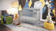 Baby Mile Eve 4-in-1 Convertible Crib With Guardrail, Gray