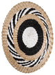 American Art Decor Woven Seaweed Hanging Wall Basket- Black, Natural, White