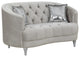 Sloped Arm Tufted Loveseat, Gray