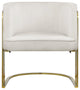 Rays Velvet Upholstered Accent Chair, Cream