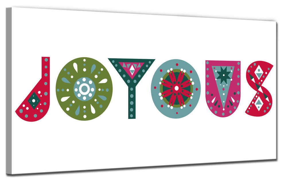 Ready2HangArt 'Joyous' Wrapped Canvas Christmas Wall Art