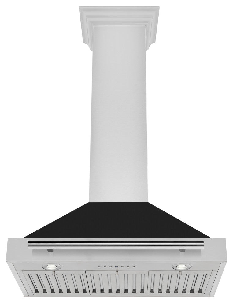 ZLINE 30" Stainless Steel Range Hood With Black Matte Shell, KB4STX-BG-30