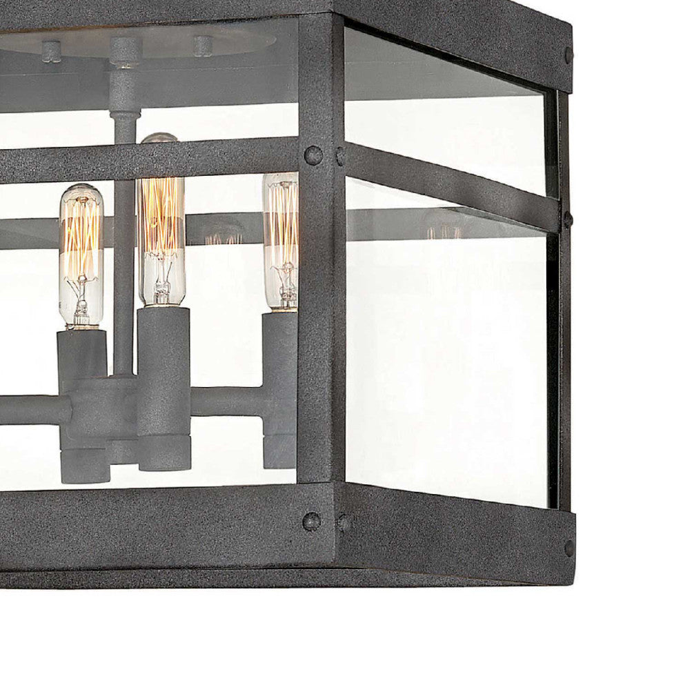 Hinkley Porter Small Flush Mount, Aged Zinc