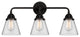 Small Cone Bath Vanity Light, Matte Black, Clear, Clear