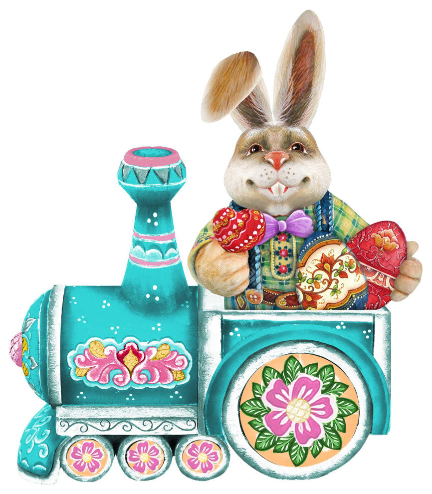 Village Train Ride Bunny Wood Set of 2