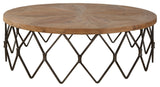 Uttermost 22998 Chain Reaction 54"W Iron and Wood Coffee Table - Aged Iron
