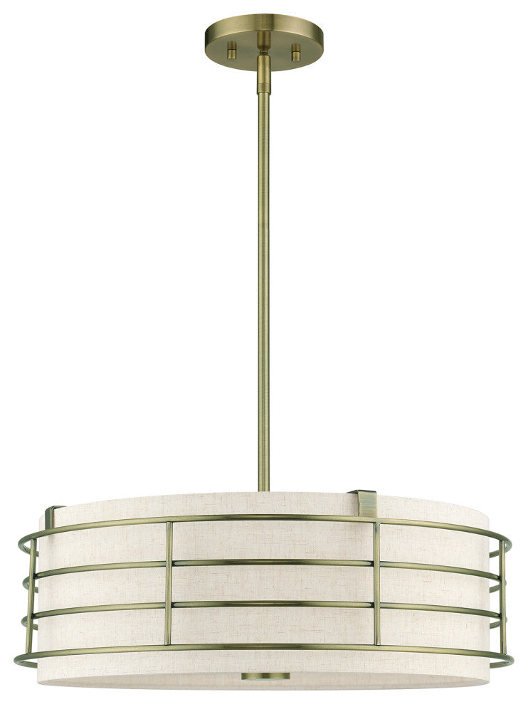 Blanchard 4-Light Antique Brass Pendant Chandelier