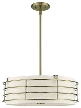 Blanchard 4-Light Antique Brass Pendant Chandelier