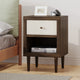 Farhart Faux Wood Single-Drawer Nightstand, Walnut/White, Single