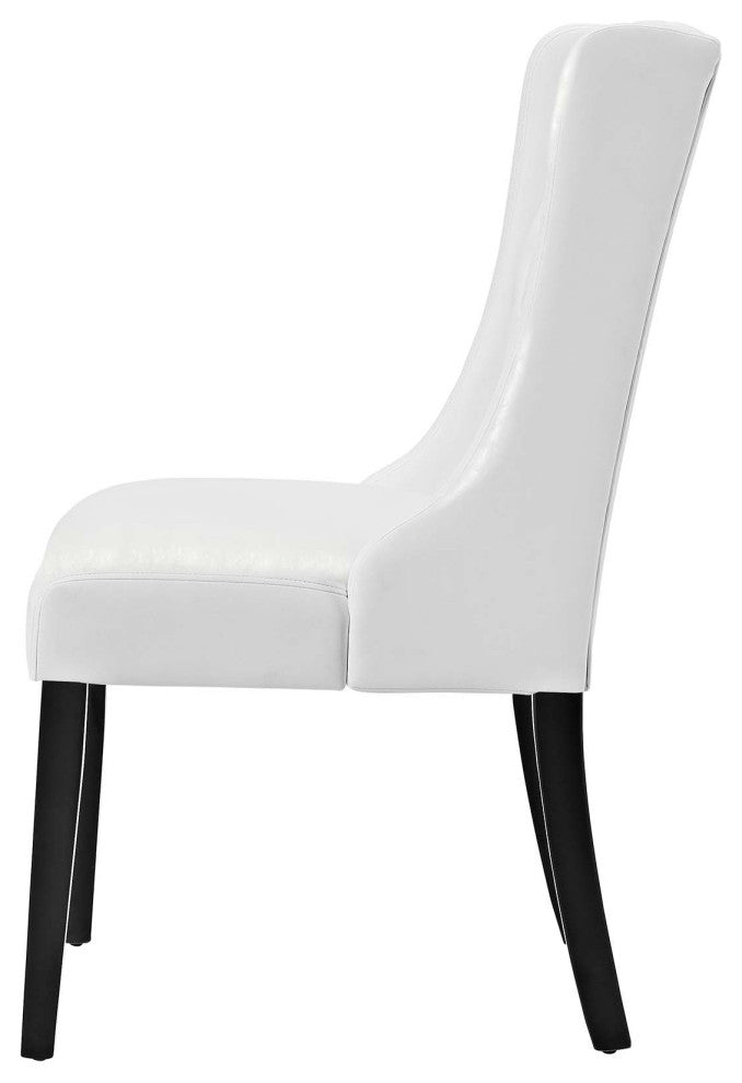 Side Dining Chair, Faux Leather, White, Modern, Bistro Restaurant Hospitality