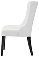 Side Dining Chair, Faux Leather, White, Modern, Bistro Restaurant Hospitality
