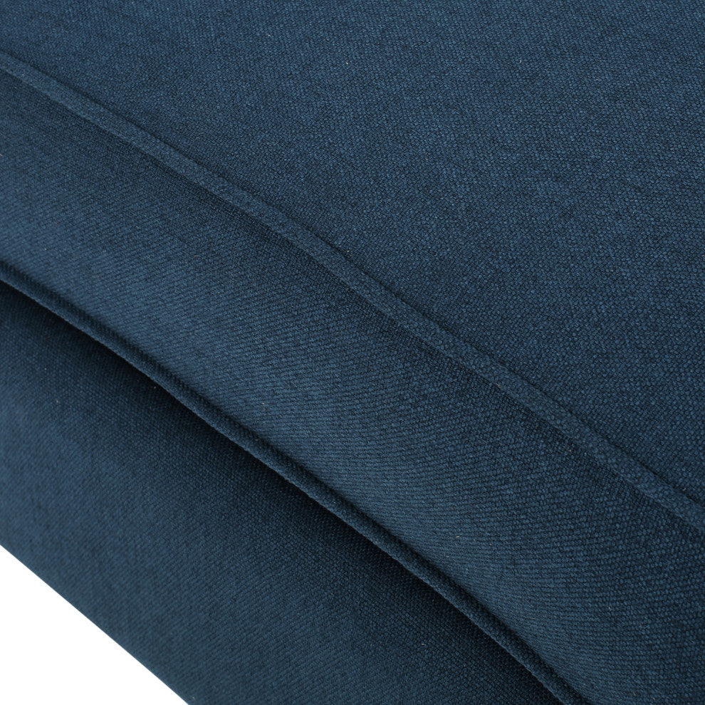 GDF Studio Xanthe Tufted Fabric Recliner, Set of 2, Navy Blue and Dark Brown
