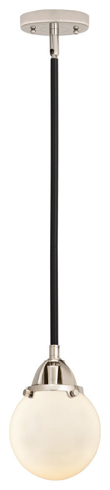 Beacon Mini Pendant, Black Polished Nickel, Matte White, Matte White
