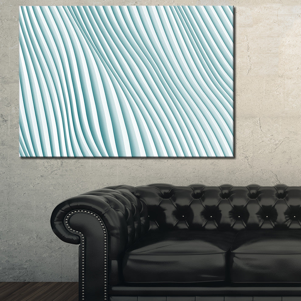 "Fractal Small Blue Waves" Abstract Art Canvas Print, 40"x30"