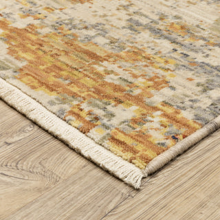 Saturn Mottled Abstract Beige/Gold Wool Blend Area Rug 5'3" x 7'6"