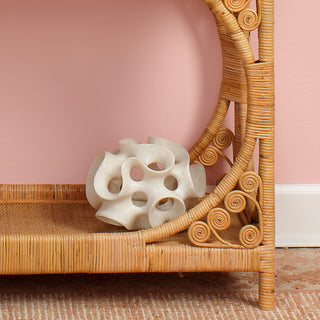 Ribbon Resin Sphere, White