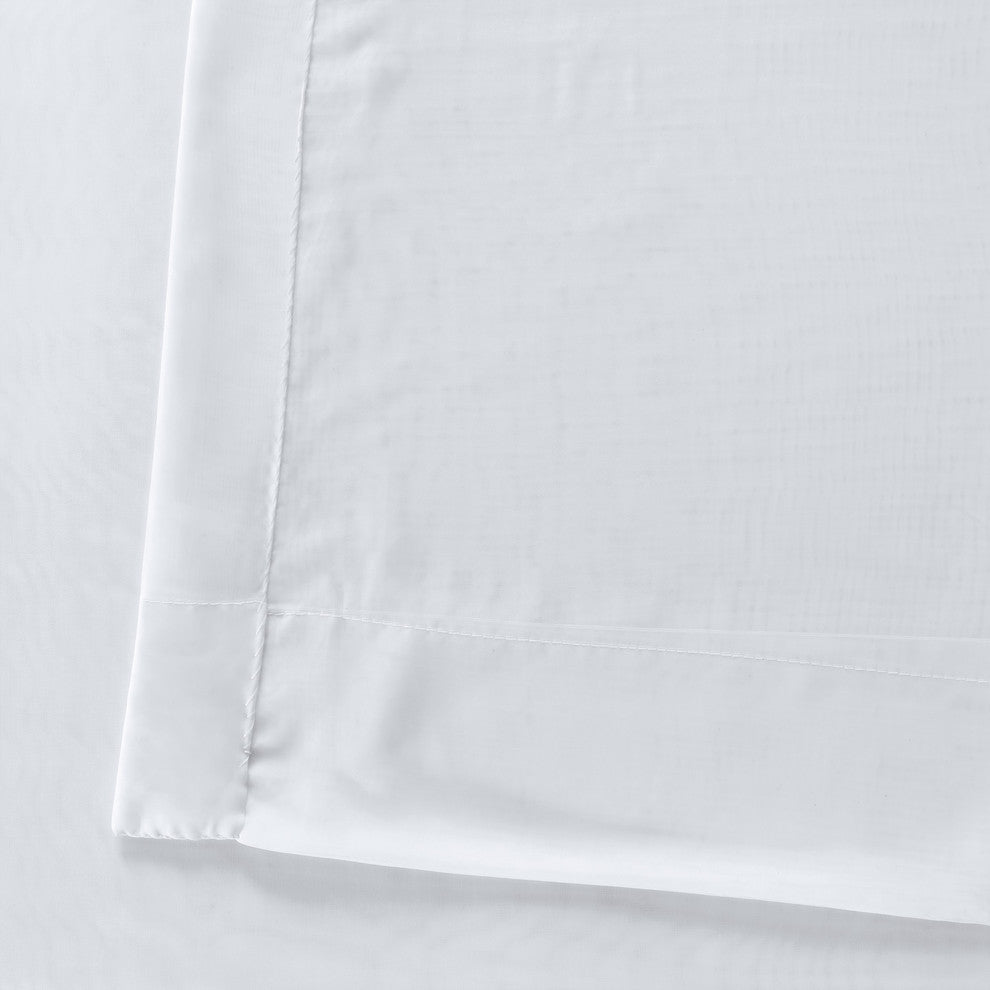 Solid White Voile Poly Curtains, Set of 2, 50"x96"