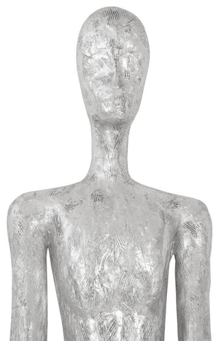 Skinny Male Wall Art, Resin, Silver Leaf