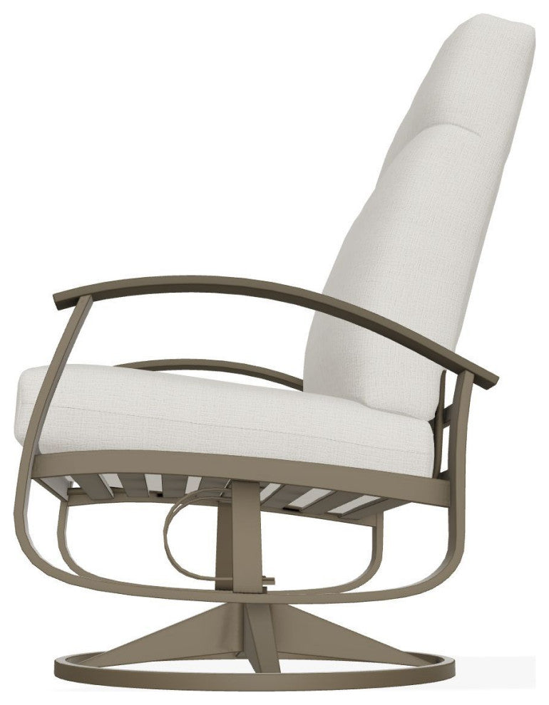 Belle Isle Cushion Deep Seat Outdoor Swivel Rocker, Grasscloth Buff/Beachwood