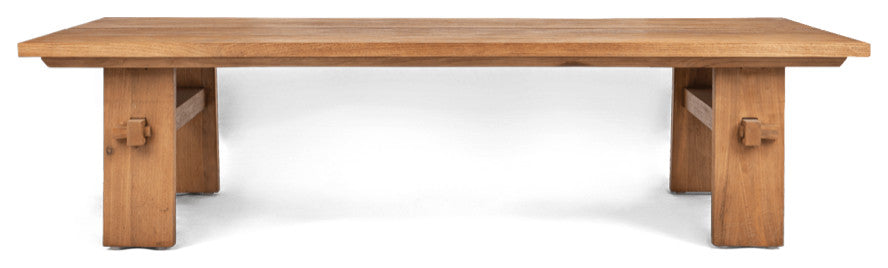 Rectangular Teak Wood Coffee Table | dBodhi Artisan, 55"w X 28"d X 14"h