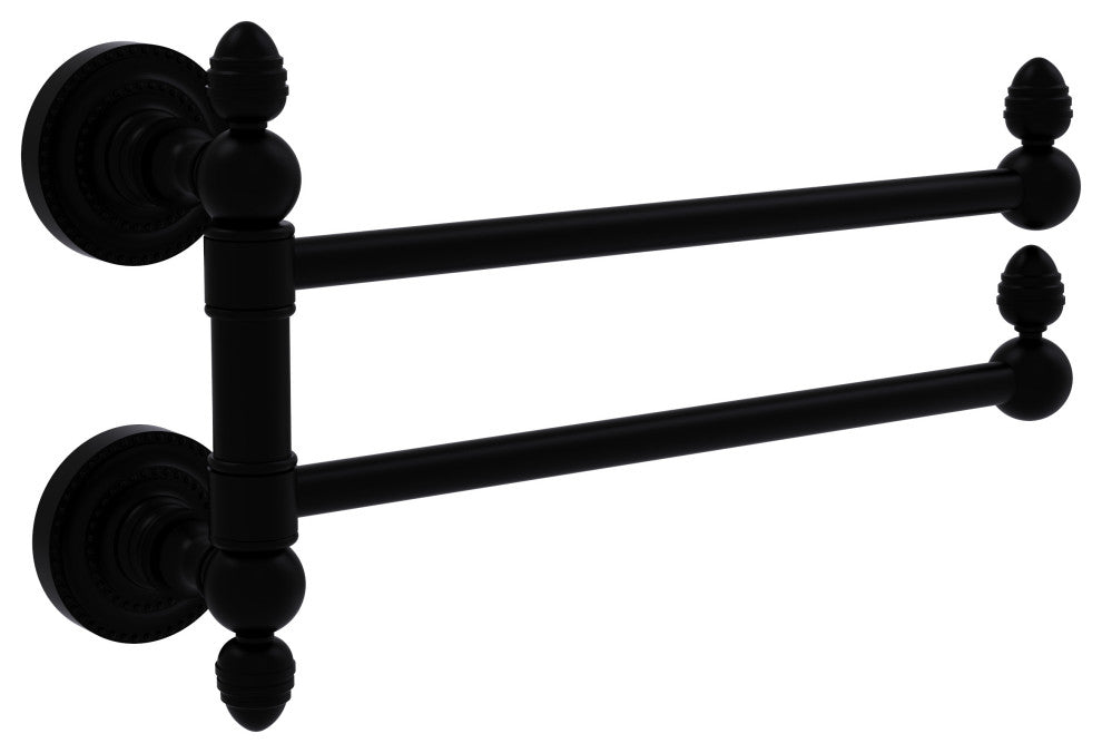 Dottingham 2 Swing Arm Towel Rail, Matte Black