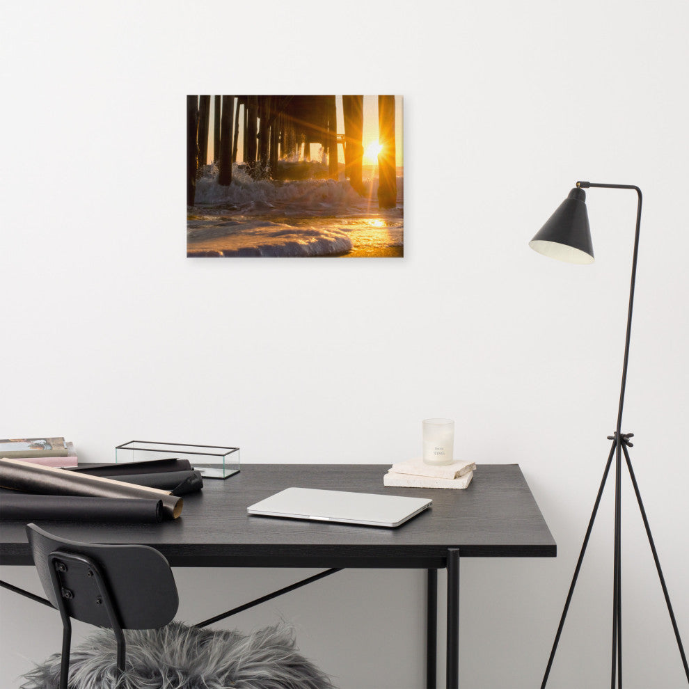Sea Foam In The Sunlight Coastal Landscape Canvas Wall Art Print, 18" X 24"