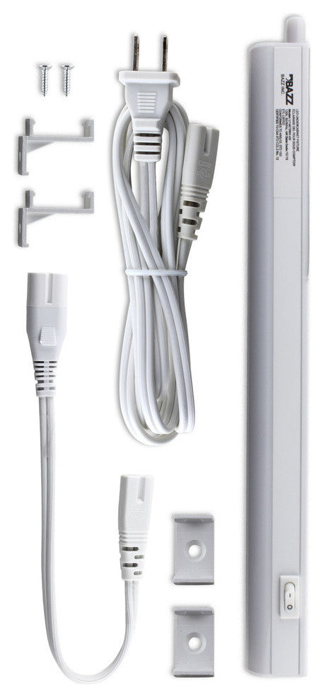 Bazz 12" White and Chrome Linear LED Under Cabinet Lighting