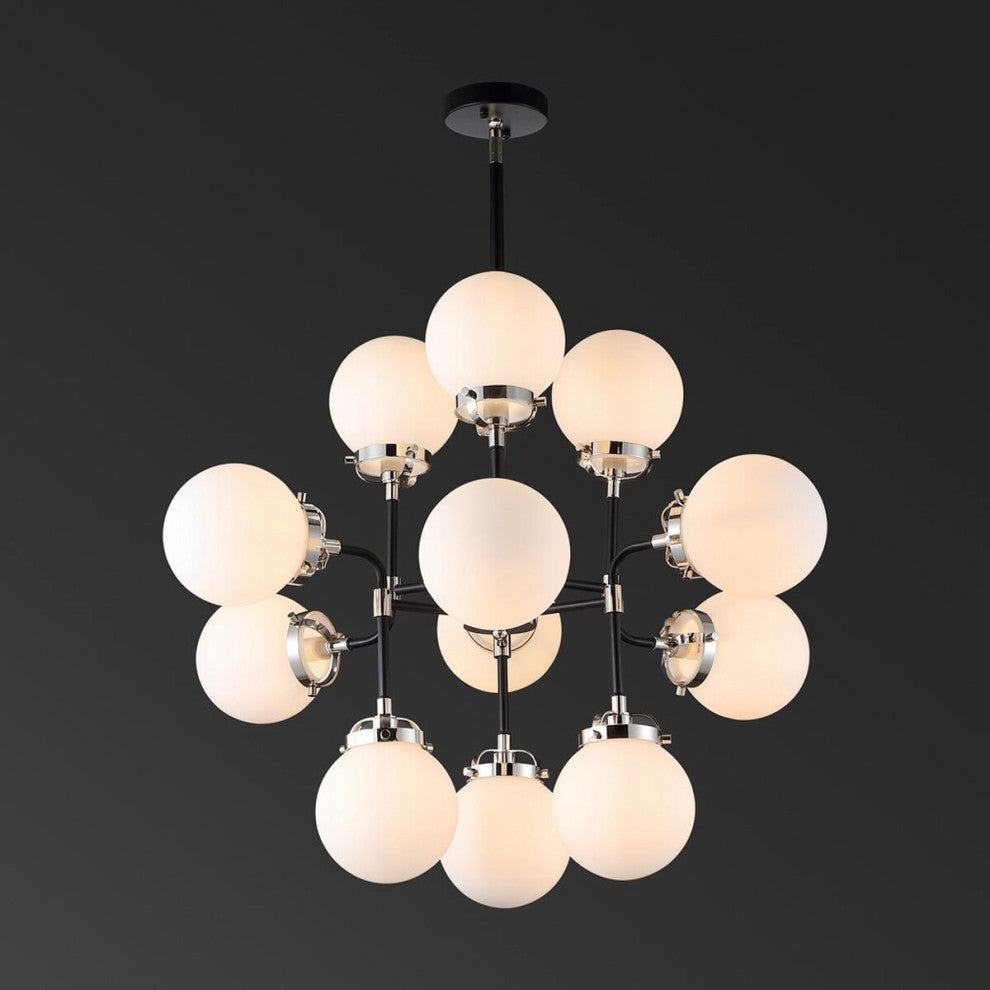 Safavieh Couture Cullen White Glass Chandelier Black