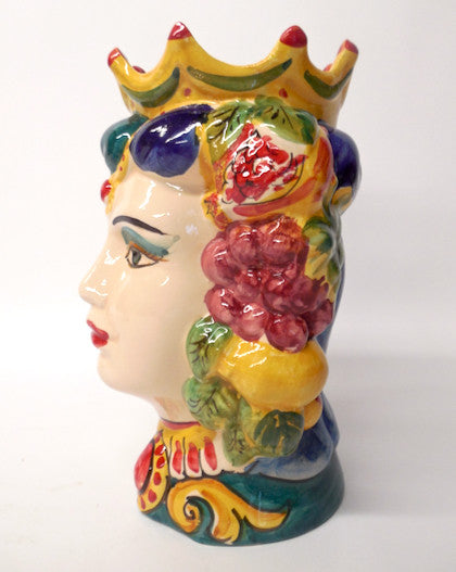 Sicilian Ceramiche Artistiche La Giara 9.5"� Signore e Signora Head Vase Pair