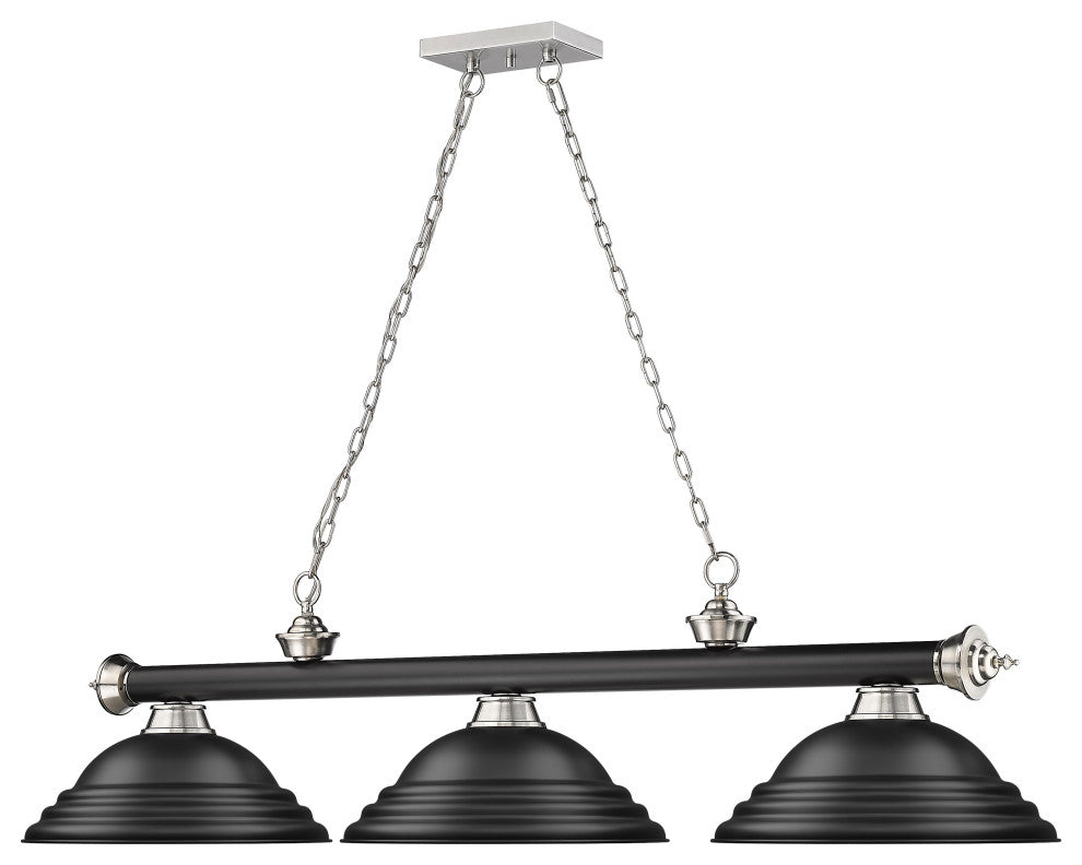 Zlite 2306-3MB-BN-SMB 3-Light Billiard, Matte Black