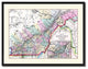 Quebec, Montreal Vintage Map Print On Canvas With Picture Frame 28" X 37"