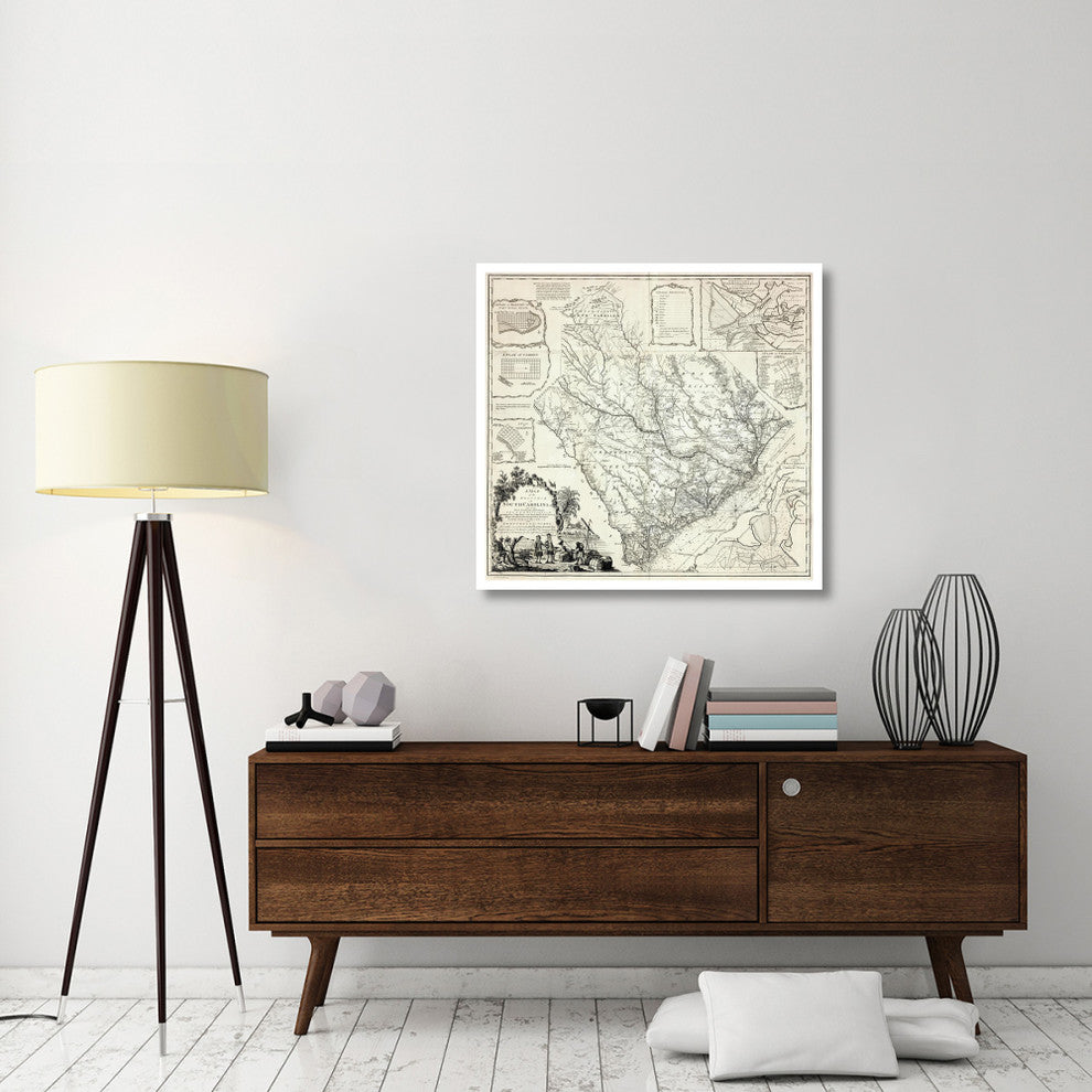 "A Map of the Province of South Carolina, 1773" Print by James Cook, 38"x36"