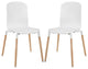 Stack Dining Chairs Wood Set of 2, White
