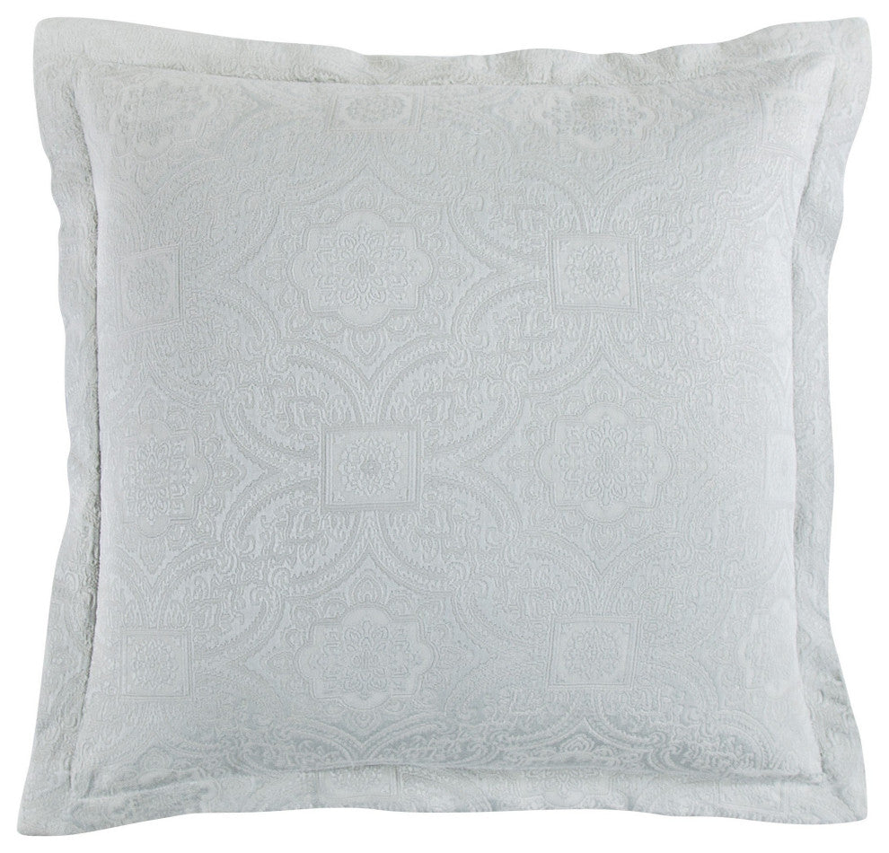 Matelasse Euro Sham, 27"x27", Gray