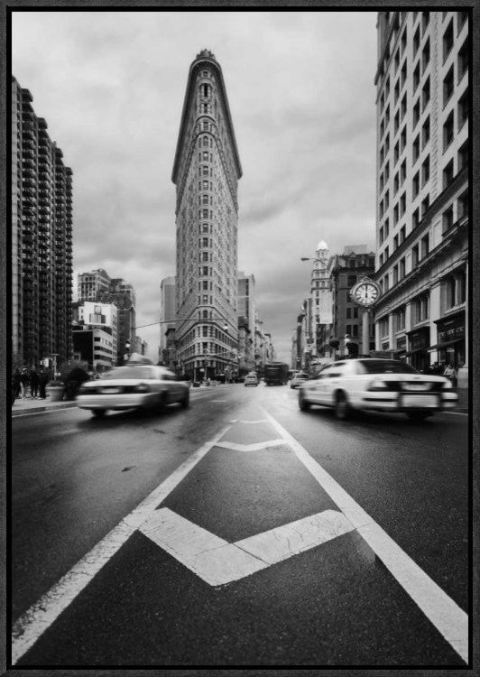 "Taxiiii" Framed Canvas Giclee by Javier De La, 16x23"