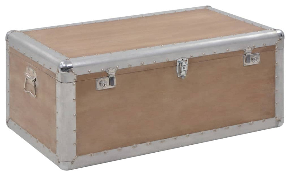 vidaXL Storage Cabinet Tool Chest with Locking System Storage Trunk Solid Wood