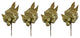 4 Pieces 9" Glitter Apple and Tea Leave Christmas Pick, Gold