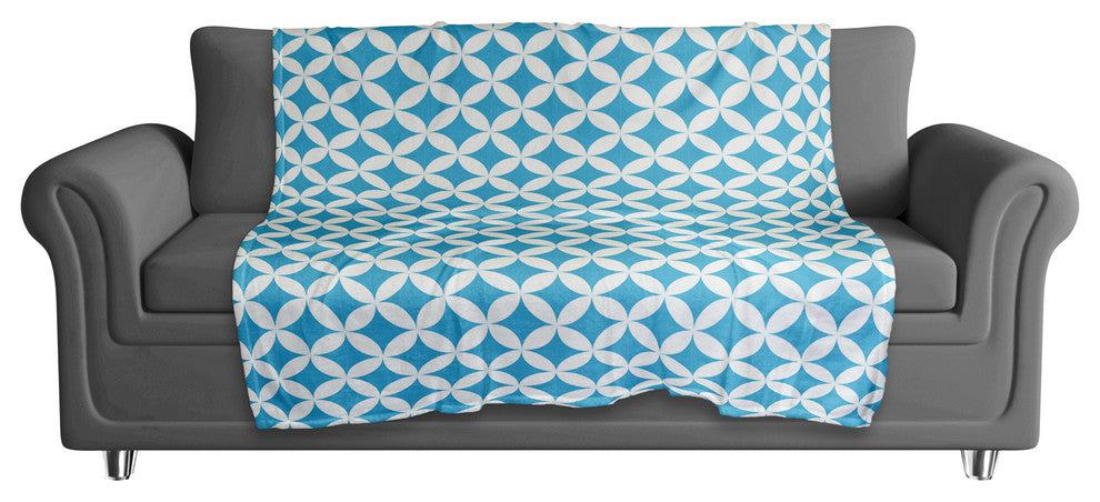 Blue Diamond Pattern Fleece Blanket