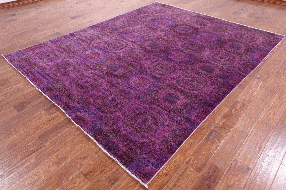 7' 10" X 9' 9" Hand-Knotted Full Pile Overdyed Mamluk Rug - Q12732